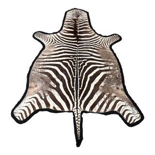 Zebra Hide Rug With Felt Backing For Sale