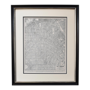 Framed Vintage Los Angeles, Ca Map - Authentic Vintage 1944 Map