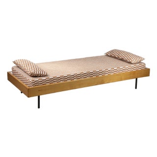 Mid-Century Modern Daybed in Beech and Metal, Italy, 1950s For Sale