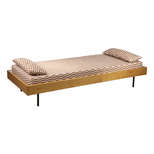 Mid-Century Modern Daybed in Beech and Metal, Italy, 1950s For Sale
