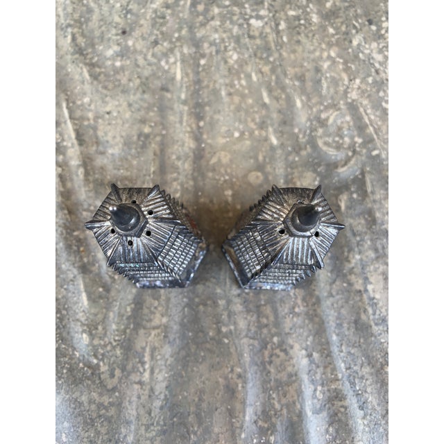 1970s Silverplate Godinger Chinoiserie Pagoda Salt and Pepper Shakers For Sale In South Bend - Image 6 of 7