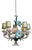 Polychrome Chandelier with Metal Painted Flowers, Italy, 1950s For Sale