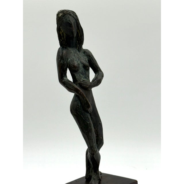 Mid 20th Century Vintage MCM Brutalist Bronze Sculpture For Sale - Image 5 of 12