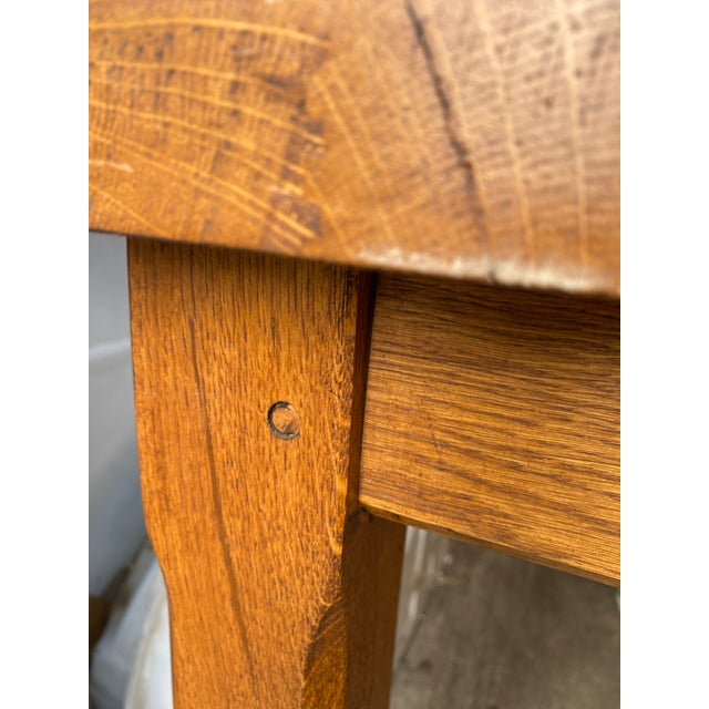 Vintage Farmhouse Dining Table in Oak, 1950 For Sale - Image 4 of 18