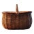 Mid 20th Century Rustic European Style Oval Lidded Picnic Basket For Sale