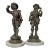 Antique Spelter French Cavaliers on Marble Bases - Set of 2 For Sale