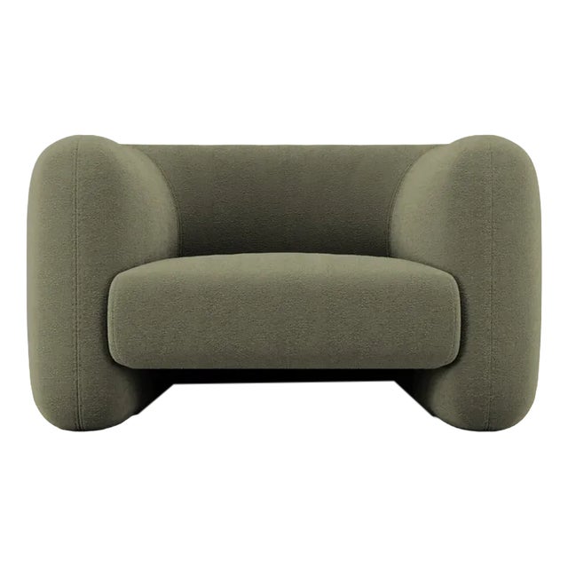 Jacob Armchair in Fabric Boucle Olive by Collector Studio For Sale