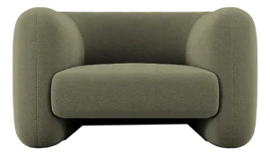 Jacob Armchair in Fabric Boucle Olive by Collector Studio
