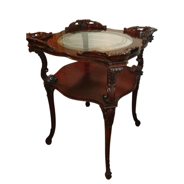 Victorian Rare Complete Set (3) of Adams Always Fine Furniture Louis XV Style Tiered Coffee Table and Matching Pair of Side Tables, Circa 1930-40s. For Sale - Image 3 of 12