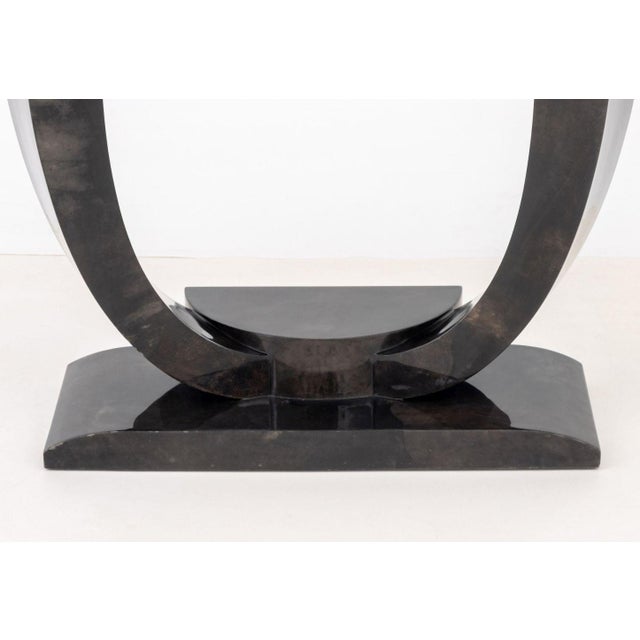 Karl Springer Karl Springer Goatskin Lacquered Console Table For Sale - Image 4 of 6