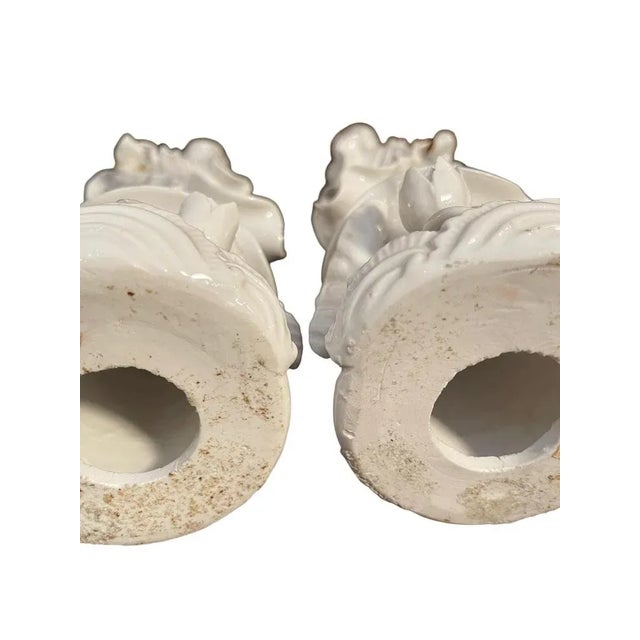 Ceramic Guanyin Statues, China, 19th Century, Set of 2 For Sale - Image 5 of 6