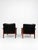 Hans Olsen 1960s Attributed to Hans Olson Rosewood and Black Leather Lounge Chairs - Pair For Sale - Image 4 of 11