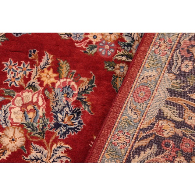 Textile Medallion Elegant 1990's Pak-Persian Red/Blue Wool Rug - 6'0'' X 9'3'' For Sale - Image 7 of 9