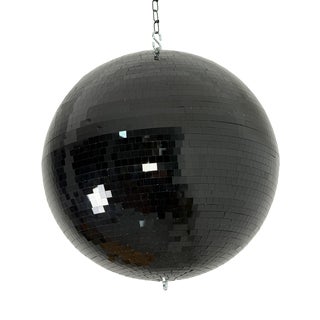 Large Black Sphere Disco Ball, 1980s For Sale