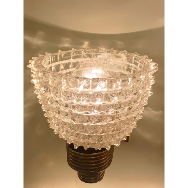 Rostrato Murano Glass and Brass Wall Lamp by Ercole Barovier for Barovier & Toso, Italy, 1940s For Sale - Image 12 of 13