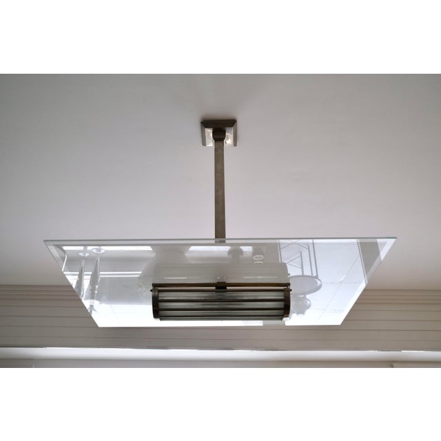 Ceiling Lamp with Glass Rods and Chrome Plating, 1930s For Sale - Image 6 of 8