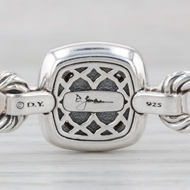 David Yurman David Yurman 0.70ctw Diamond Albio Cable Bangle Bracelet Sterling Silver 6.5" For Sale - Image 4 of 8