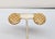 1980s round domed goldtone scales pierced push back earrings with silvertone posts. Marked within a circle on the back...