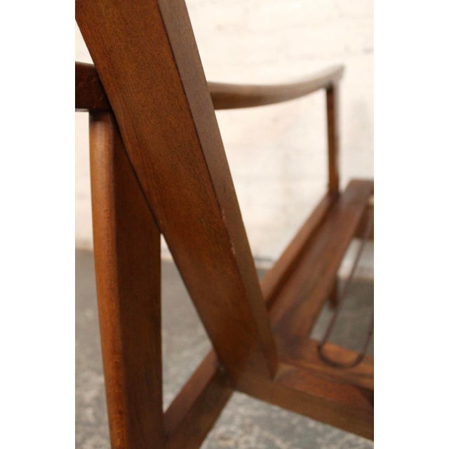 Mid-Century Modern Walnut High Back Lounge Chair For Sale - Image 13 of 15