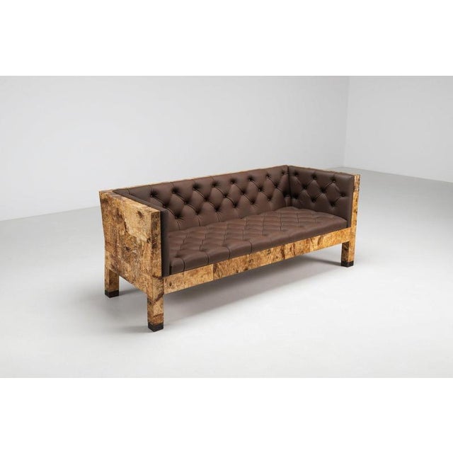 Not Yet Made - Made To Order Sculptural Birchwood Sofa in Birch Bark and Leather from Werner Neumann, the Netherlands, 2010 For Sale - Image 5 of 18