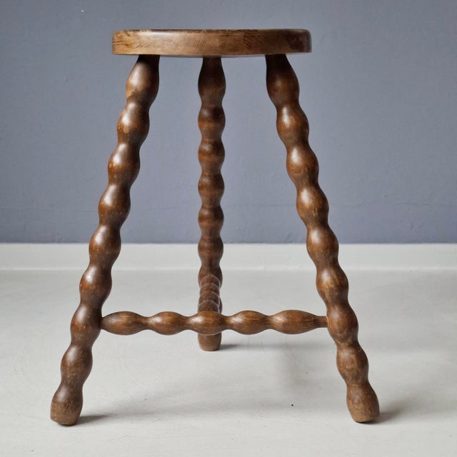 Vintage French Bobbin Stools, 1960s, Set of 2 For Sale - Image 4 of 10
