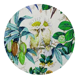 Nicolette Mayer Cockatoo Passion Blue 16" Round Pebble Placemats, Set of 4