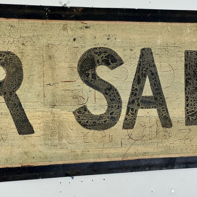Large Vintage "For Sale" Sign Hand Painted on Sheet Metal, Early 20th Century For Sale - Image 4 of 12