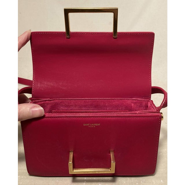 Pink Yves Saint Laurent Pink Leather Small Lulu Bag For Sale - Image 8 of 12