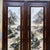 Mid 20th Century Four-Panel Rosewood Framed Porcelain Plaque Wall Screen, Ink Color Mountain Landscape, Chinoiserie Wall Art Set For Sale - Image 5 of 10