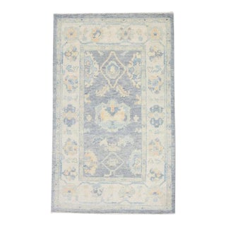 Oriental Hand Knotted Rug Turkish Oushak 3'10" x 6' For Sale