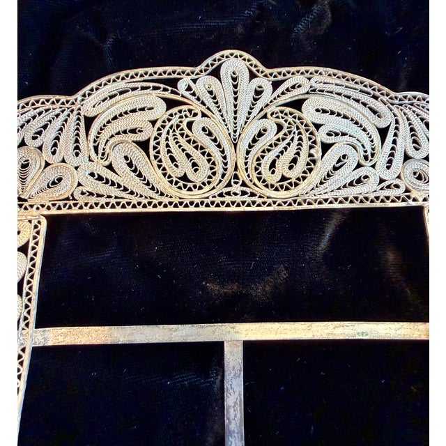 Vintage Persian Silver Filigree Wedding Frame, Large For Sale - Image 10 of 14