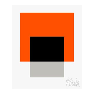 The Interaction of Orange, Black and Gray Fine Art Print 25" X 30" by Liz Roache For Sale