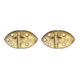 Pair of Brass Plated Vintage Surface Cabinet Hinges
