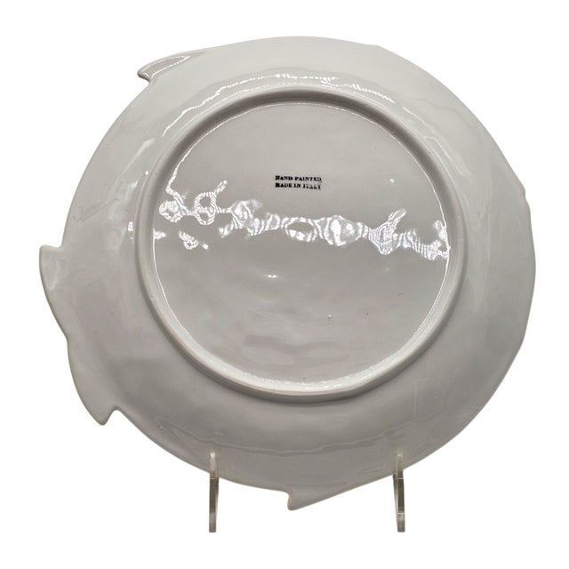 Hand Painted Majolica Zanolli Italian Fish Plates & Platter Set of 6 For Sale - Image 10 of 16