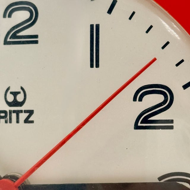 Plastic Vintage Wall Clock from Ritz Italora, Italy, 1960s For Sale - Image 7 of 11