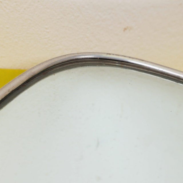 Wooden Mirror with Aluminum Edge, 1940s For Sale - Image 6 of 12