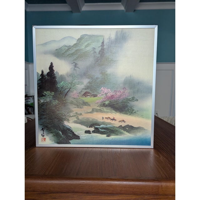 Silver 1980s Vintage Japanese Four Seasons Sansui Landscape Prints - Set of 4 For Sale - Image 8 of 17