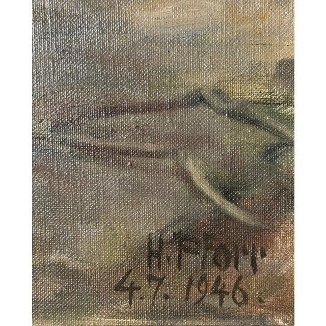 1940s Heinrich Pforr, Summer Idyll Barefoot Child Garden Steinweg, 1946, Oil Painting on Canvas For Sale - Image 5 of 11