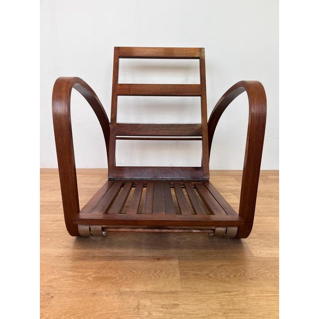 Brown H-74 Adjustable Lounge Chair by Jindrich Halabala for Up Závody, 1930s For Sale - Image 8 of 12