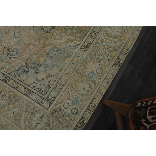 Orange 1970s Vintage Persian Handmade Wool Cotton Neutral Area Rug For Sale - Image 8 of 11