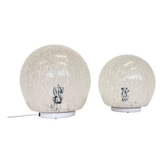 Mid-Century Art Glass Table Lamps, Czechoslovakia, 1980s, Set of 2 For Sale