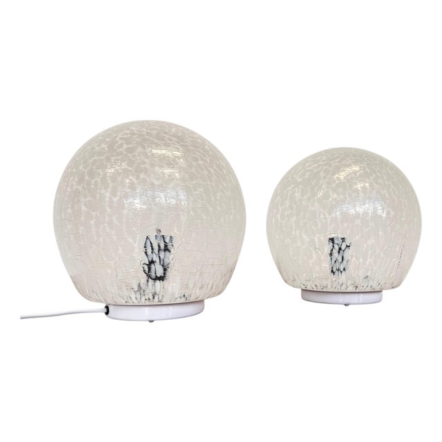 Mid-Century Art Glass Table Lamps, Czechoslovakia, 1980s, Set of 2 For Sale