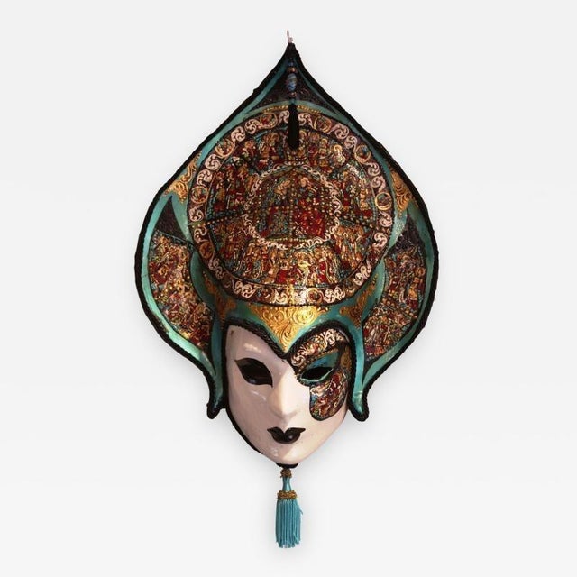 Early 21st Century Venetian Laboratory - Hand Painted Venetian Mask For Sale - Image 5 of 5