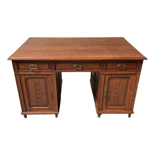 Antique Art Deco Historicism Double-Sided Desk, 1930 For Sale