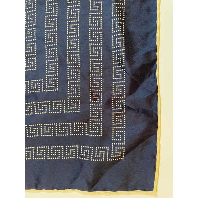 Silk Geometric Square Scarf Gentlemen Neckerchief Handkerchief For Sale - Image 4 of 9