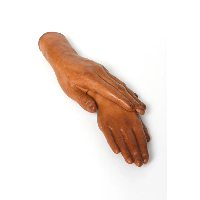Figurative 1987 Leather Mother and Child Hands Sculpture by Marcia Lloyd For Sale - Image 3 of 10