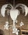 Mid-Century Modern Vintage Tole Metal Newly Painted White Palm Leaf Chandelier Curated by Turtle and Crane - Dorothy Draper Style For Sale - Image 3 of 8