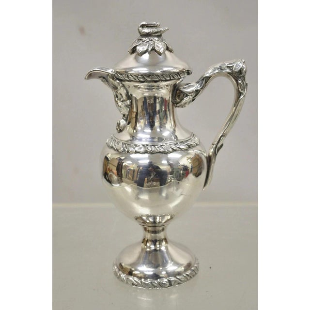 Traditional Antique English Regency Swan Finial Silver Plated Tea Service Set - 3 pcs For Sale - Image 3 of 12