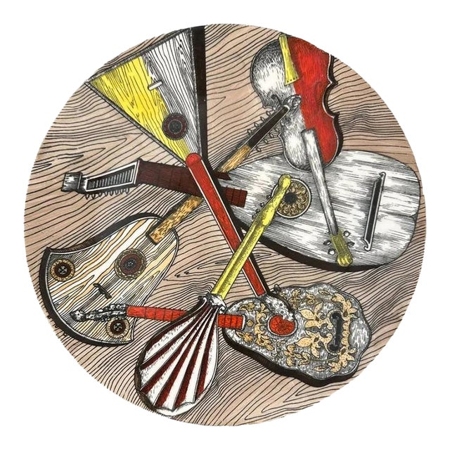 Piero Fornasetti Strumenti Musicali Porcelain Plate No. 2 For Sale