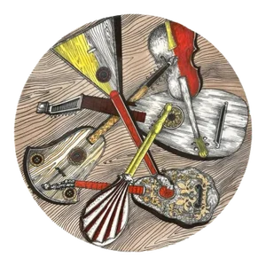 Piero Fornasetti Strumenti Musicali Porcelain Plate No. 2